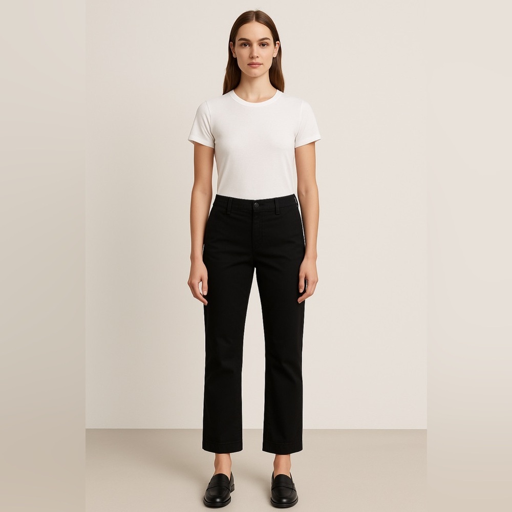 Vince Women’s Size 4 Black Chino Ankle Pants Cotton Blend Stretch Preppy Classic